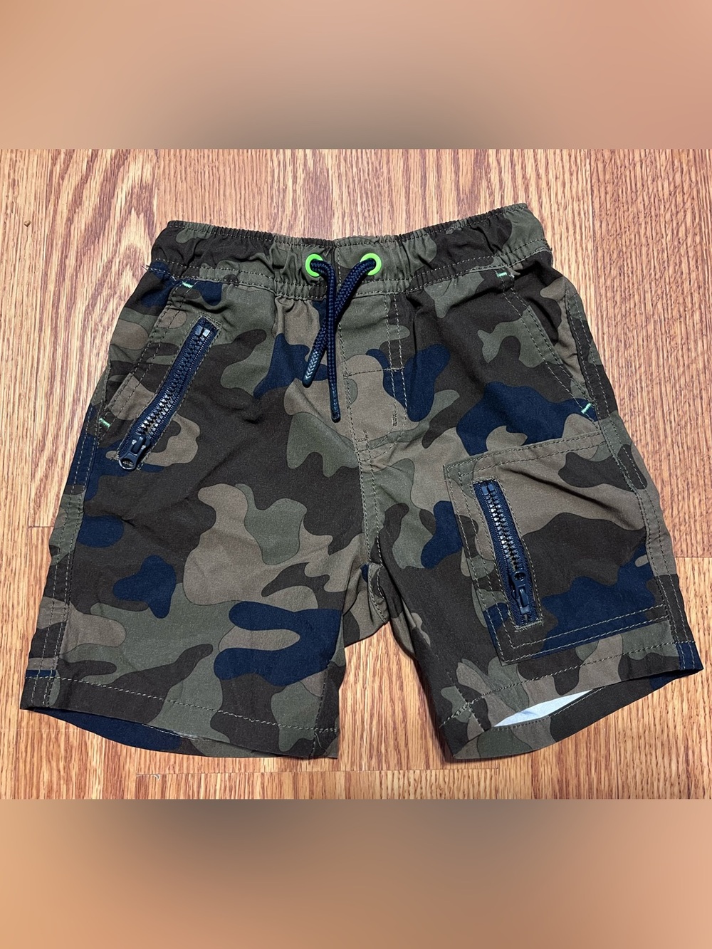 Cat + Jack Kids Camo Cargo Shorts with Zipper Pockets - Green/Black size 3t